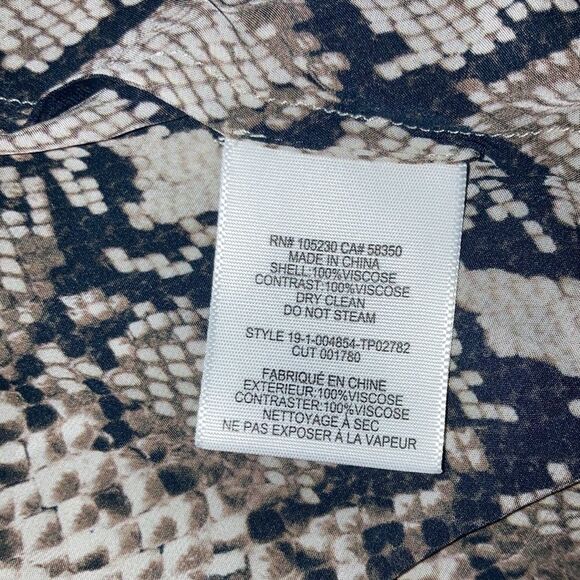 NWT Joie Talin Snakeskin Print Chiffon Blouse in Porcelain - Picture 6 of 6